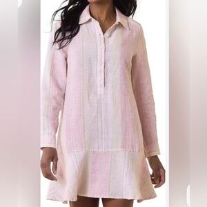 Tommy Bahama Pink and Cream Striped Mini Dress